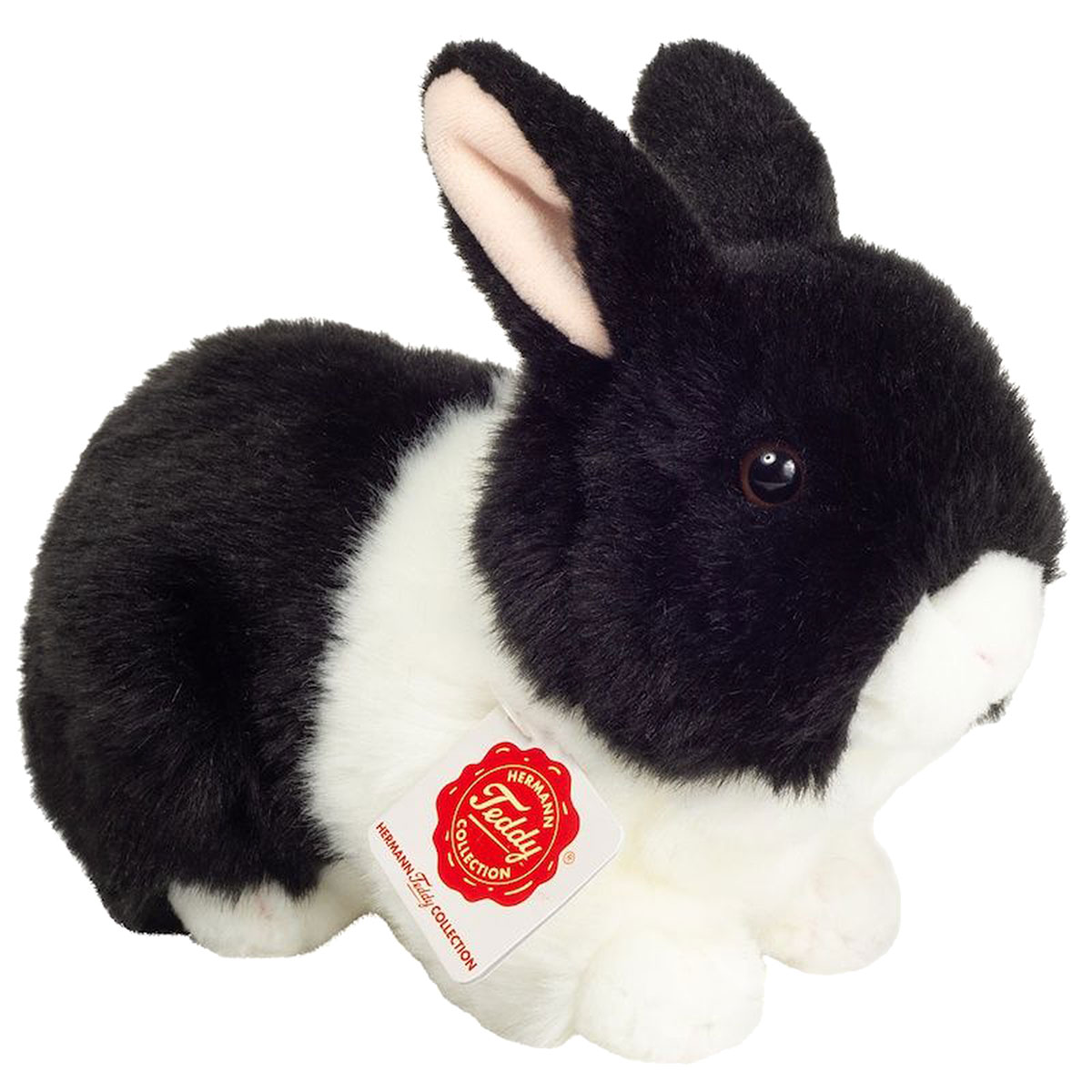 Teddy-Hermann Kuscheltier Hase sitzend schwarz-weiß