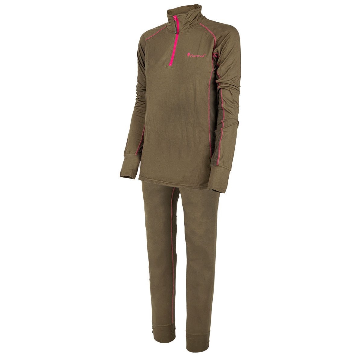 Pinewood Damenunterwäsche Set Bamboo Olive/Fuchsia