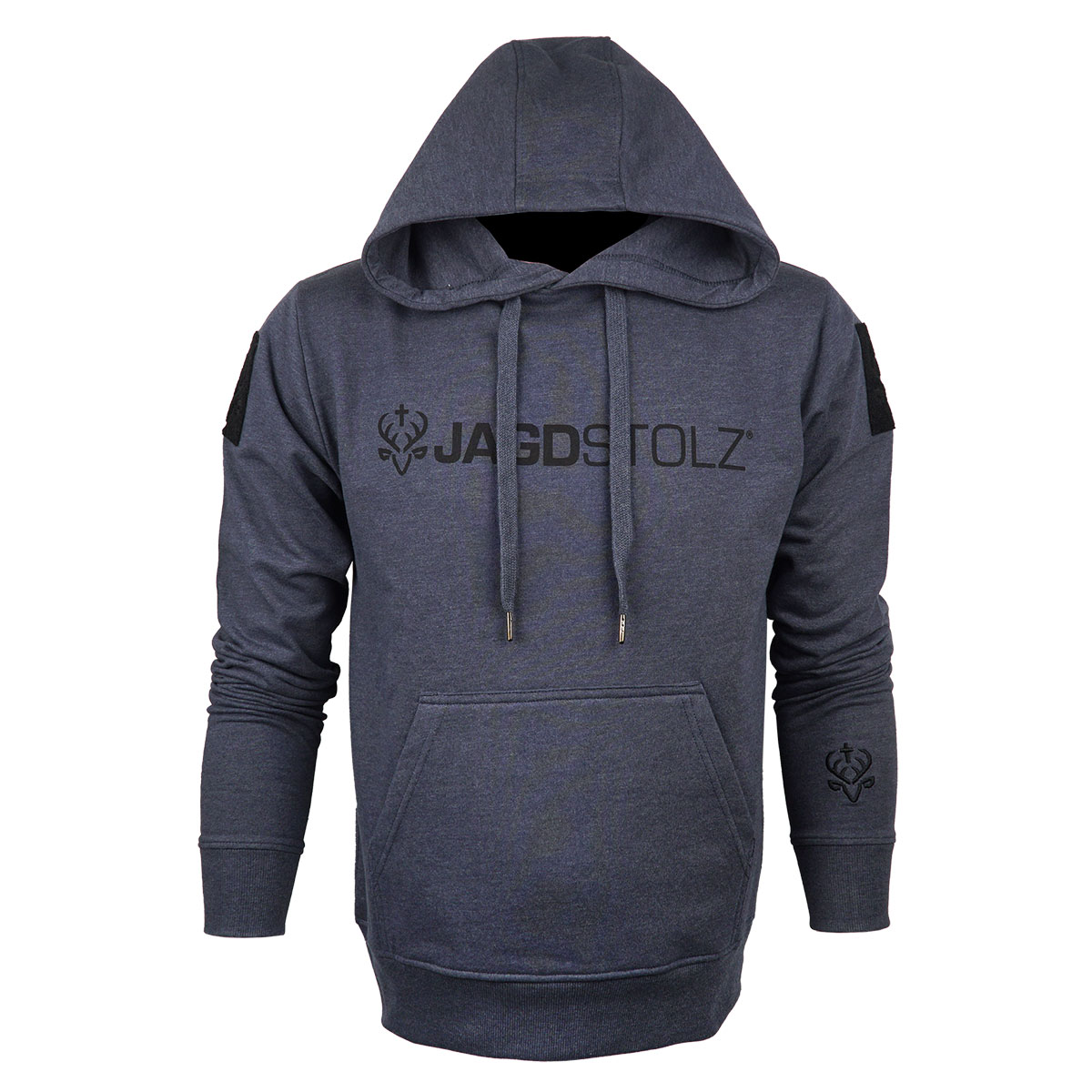 Jagdstolz Hoodie Grau Logo Schwarz
