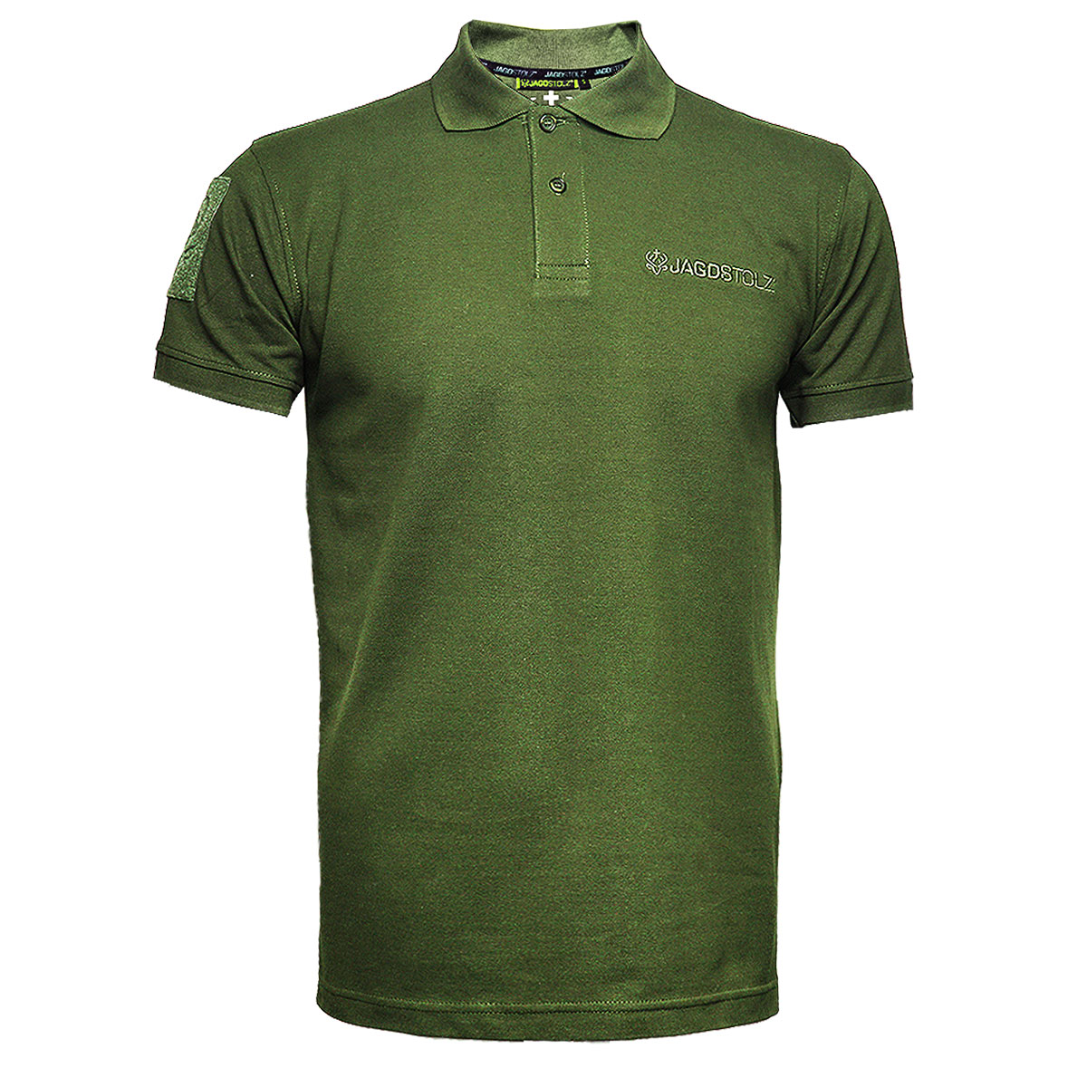 Jagdstolz Poloshirt Olive mit Patch-Applikation
