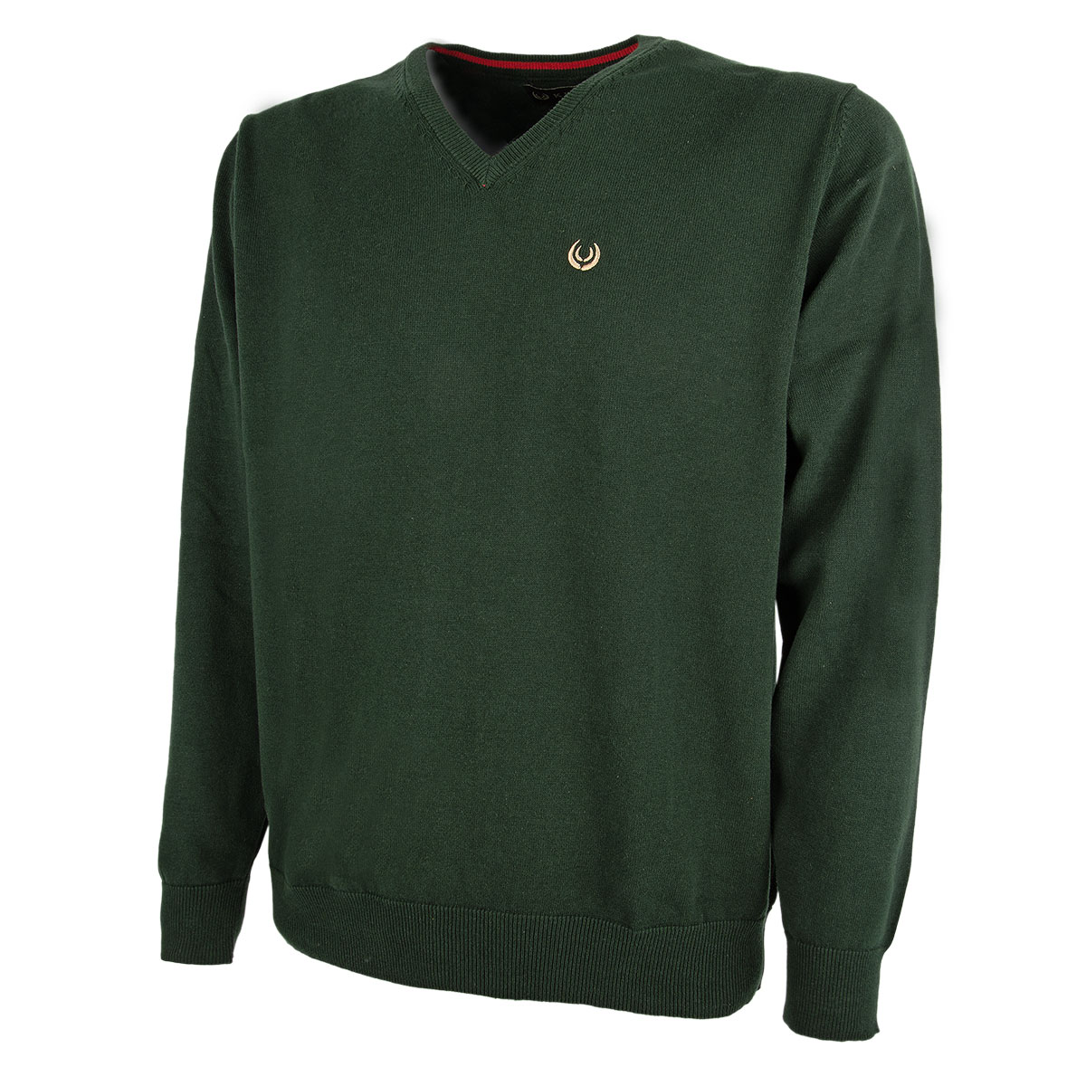 KEYLER Pullover mit V-Ausschnitt Dunkelgrün