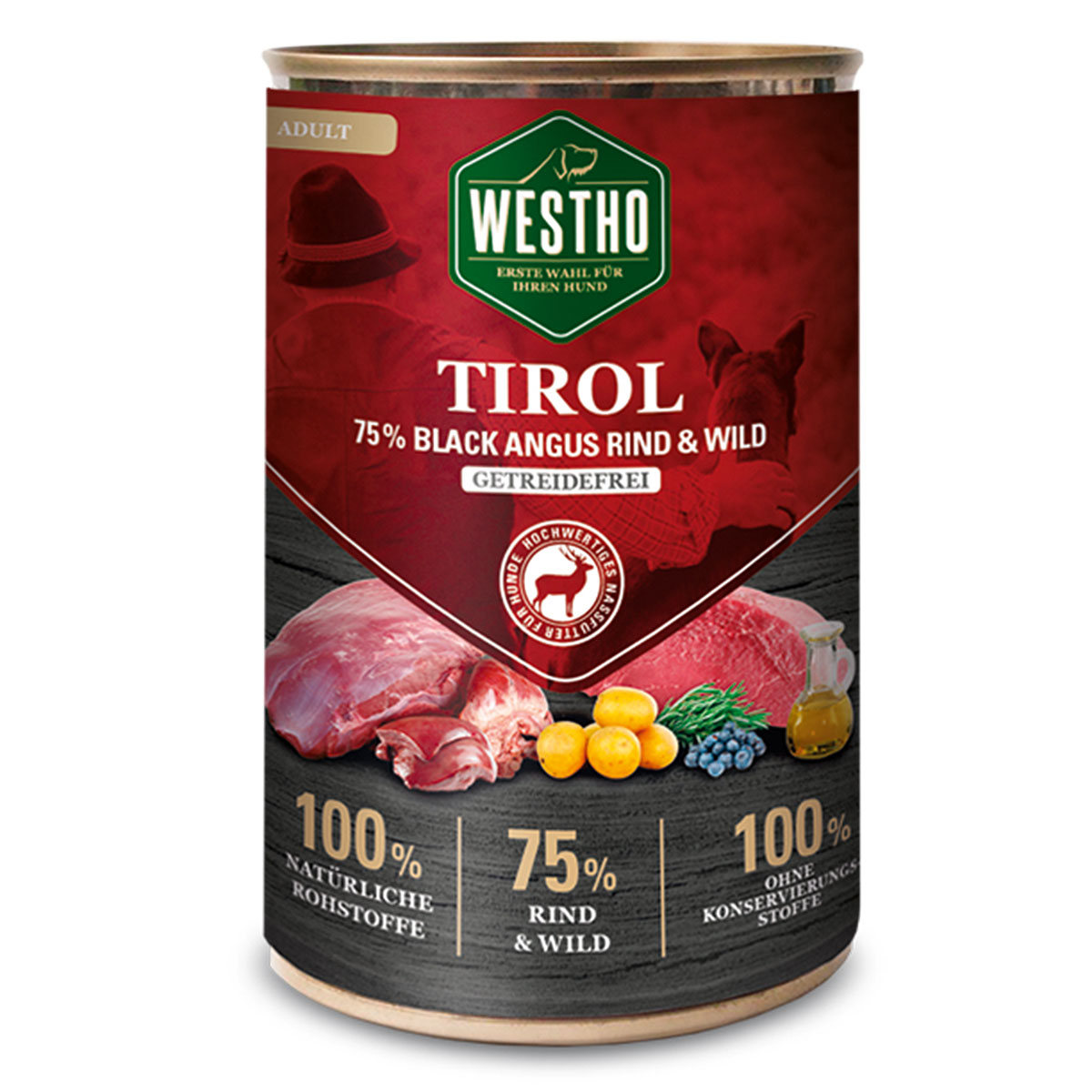 WESTHO Nassfutter Tirol (mit 75 % Black Angus Rind & Wild)