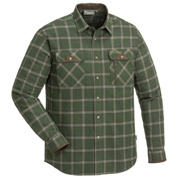 Pinewood Herren-Hemd Prestwick Exclusive Moosgrün/Dunkelbraun