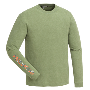 Pinewood Herren-Longsleeve Shirt Bolmen Leaf Meliert