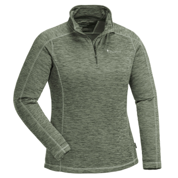 Pinewood Abisko Midlayer Half Zip Damen-Unterhemd Dunkelgrün-Meliert