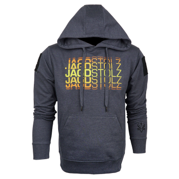 Jagdstolz Herren-Hoodie Grau Logo Bunt
