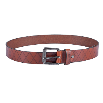Alpenleder Gürtel Raute cognac