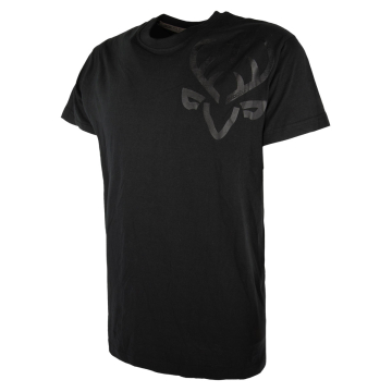 Jagdstolz T-Shirt FULL BLACK Logo Black Hirsch (beidseitig)