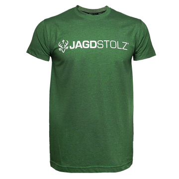 Jagdstolz T-Shirt Grün Melange Logo Weiss