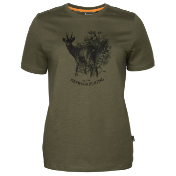 Pinewood Roe Deer Damen T-Shirt Oliv