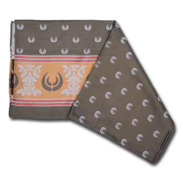 KEYLER Seidenschal Gewaff Oliv/Silber/Gold .