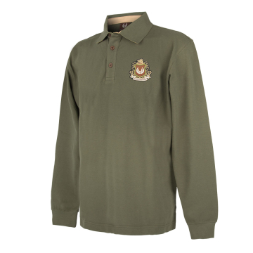 KEYLER Langarm-Poloshirt Herren Olivgrün