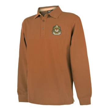 KEYLER Langarm-Poloshirt Herren Mittelbraun