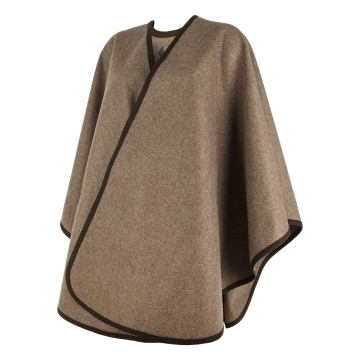 KEYLER Damen Lodenponcho "Wetterwand" Hellbraun/Dunkelbraun