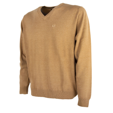 KEYLER Pullover mit V-Ausschnitt Camel