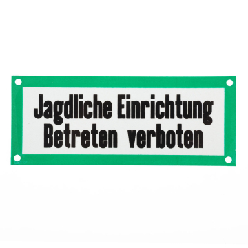 Aluminium-Schild "Jagdliche Einrichtung"