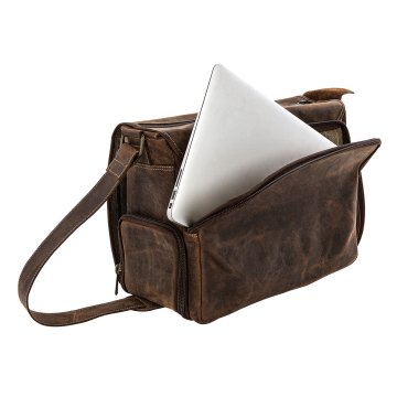 GILLIS LONDON Leder Messengertasche Trafalgar Vintage-Braun