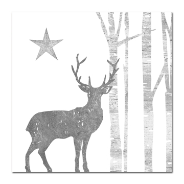 PPD Servietten Mystic Deer silver white