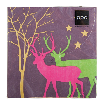 PPD Servietten Winter Deers Purple