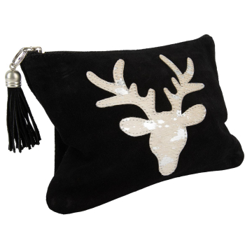 Leder-Etui Rothirsch schwarz