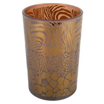 Windlicht Glas Safari Mix Braun