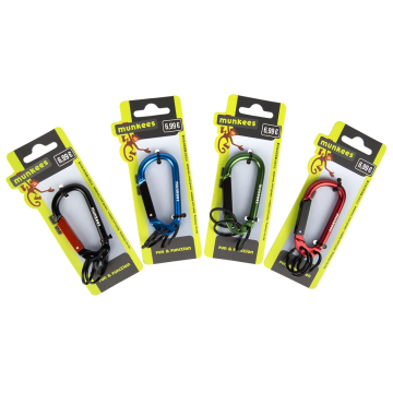 Munkees Karabiner mit 3 Schlüsselringen