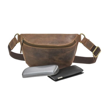 Greenburry Bauchtasche Leder 26x17 cm Vintage antikbraun