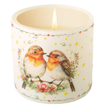 Kerze Rotkehlchenliebe