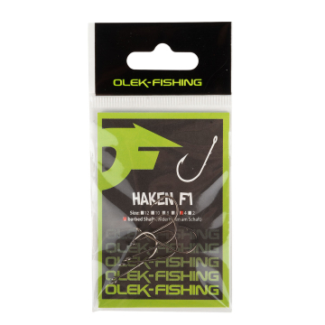Olek-Fishing Haken F1 mit Widerhaken am Schenkel Größe #4