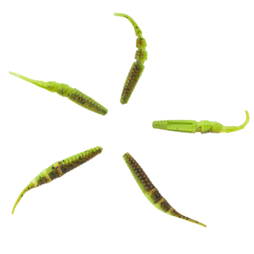 Olek-Fishing Gummiköder Special Worm V2 Green Pumpkin Chartreuse UV