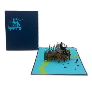 Pop up Karte "Angler"