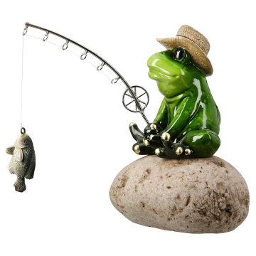 Gilde Figur Frosch Angler