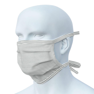 Mund-Nasen-Maske Grau-Weiß gestreift