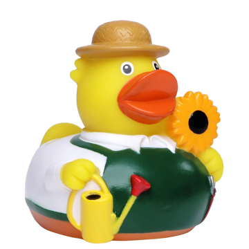 Quietscheente Gärtner - Gartenarbeit