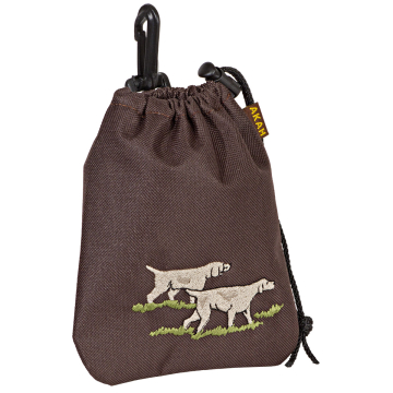 AKAH Leckerlibeutel bestickt "Jagdhund-Motiv" Braun