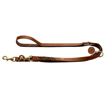 HUNTER Führleine Solid Education Duo cognac/oliv