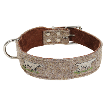 AKAH Hundehalsband aus Wollfilz und Yakleder