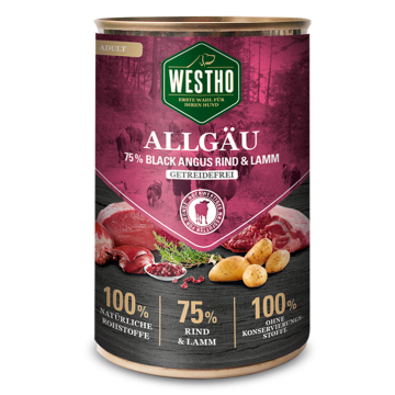 WESTHO Nassfutter Allgäu (mit 75 % Black Angus Rind und Weidelamm)