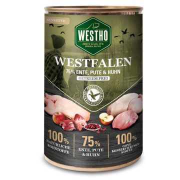 WESTHO Nassfutter Westfalen (mit 75 % Wildente, Pute & Huhn)