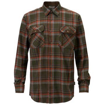 Pinewood Prestwick Exklusiv Herren Hemd Grün / Burned Orange