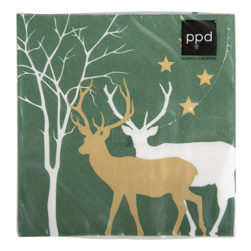 PPD Servietten Winter Deers Grün
