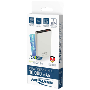 ANSMANN Powerbank 10000 mAh PB222PD weiß