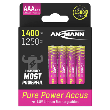 ANSMANN Pure power Li-Io Akku Micro Typ 1400 (4er Pack)