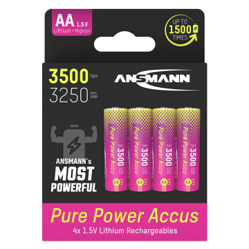 ANSMANN Pure Power Li-Io Akku Mignon AA Typ 3500 (4er Pack)