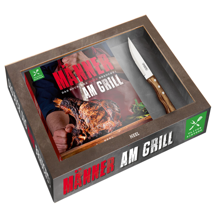 M&auml;nner am Grill (Buch + Messer)