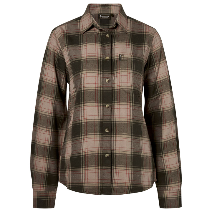 Pinewood Finnveden Forest Flannel Damen-Bluse Olivgrün/Dunkelgrün