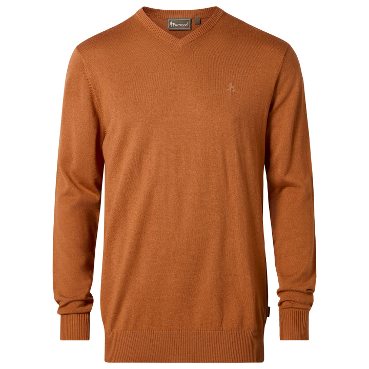Pinewood Värnamo Merino Herren-Sweater Orange Clay