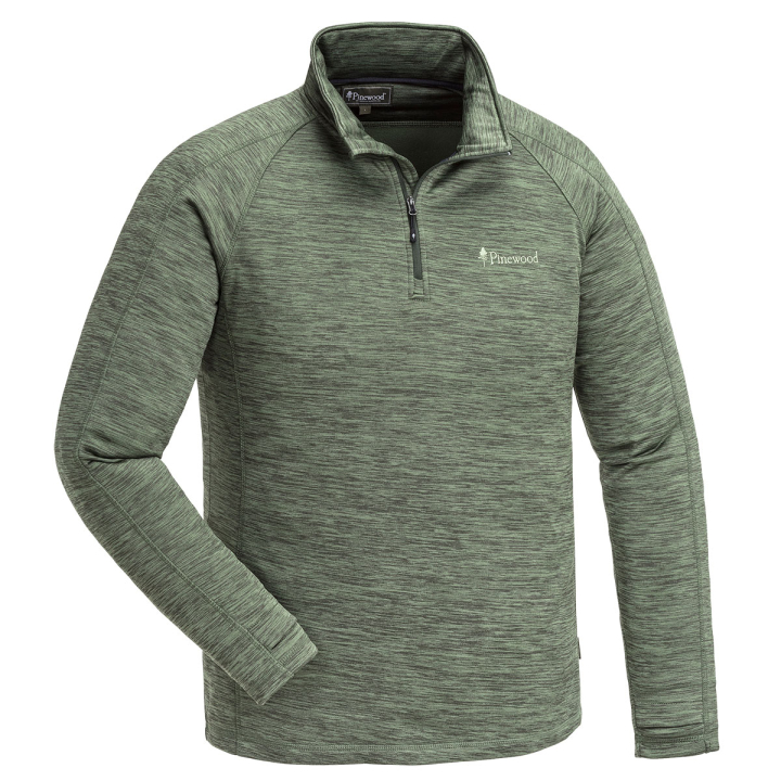 Pinewood Abisko Midlayer Half Zip Unterhemd Dunkelgr&uuml;n-Meliert