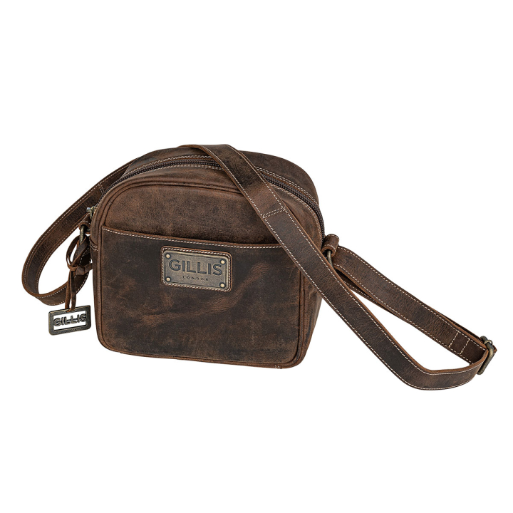 GILLIS LONDON Leder Tasche Trafalgar Micro Vintage-Braun
