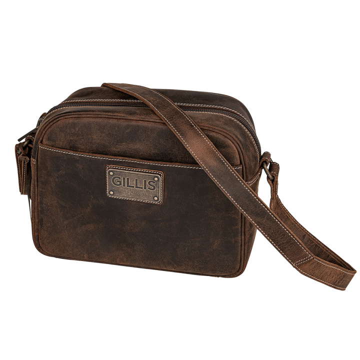 GILLIS LONDON Leder Tasche Trafalgar Compact Vintage-Braun